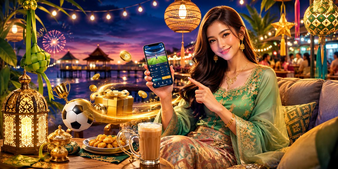 Suasana Hari Raya dengan aktiviti hiburan dalam talian termasuk Baccarat langsung